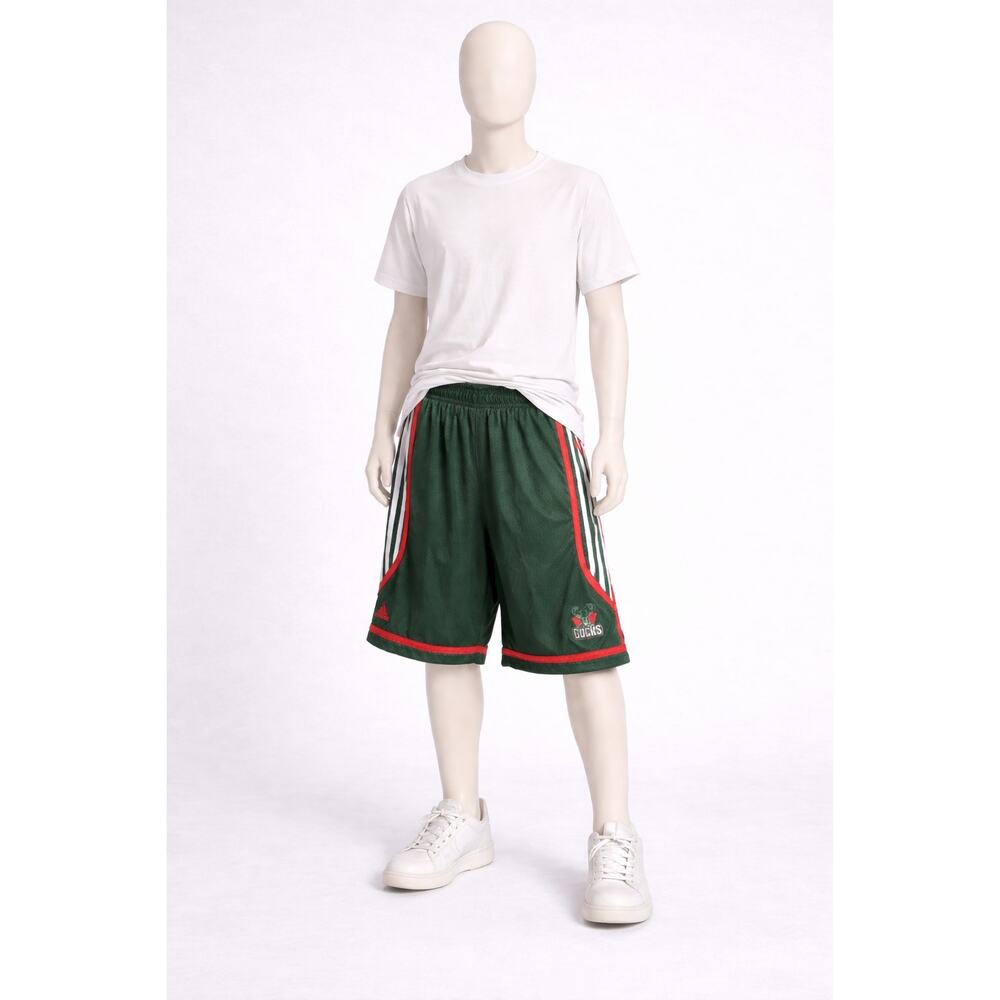 Adidas Milwaukee Bucks Mesh Basketball Shorts Green Red White youth XL boys NBA